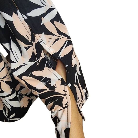 Roz & Ali NWOT Butterfly Floral Print Trumpet Sleeve Blouse Tie Front Size 1X - Picture 6 of 10